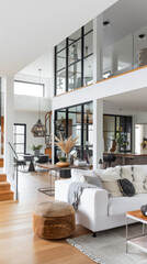 Elegant modern living room with chic home interior decor