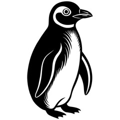 Obraz premium penguin silhouette vector illustration svg file
