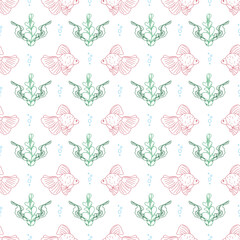 Underwater world illustration pattern