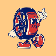 Retro character design of the wheels