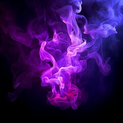 Fototapeta premium Purple smoke on black background