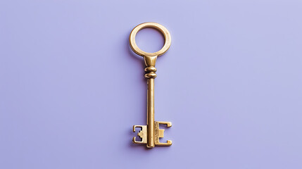 Key, minimal wallpaper, an important symbol that represents the resolution of a problem or the path to success.