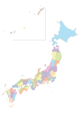 Rolgordijnen 日本　地図　カラフル　カステル　アイコン © J BOY