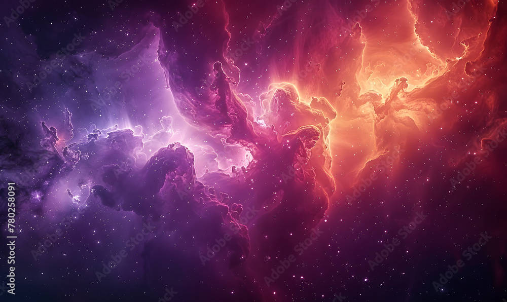 Wall mural colorful space galaxy cloud nebula, generative ai