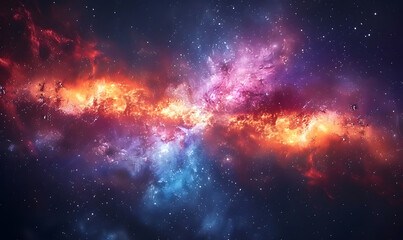 Fototapeta na wymiar Colorful space galaxy cloud nebula, Generative AI 