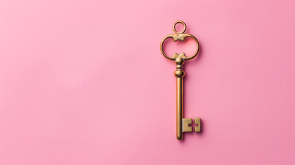 Key, minimal wallpaper, an important symbol that represents the resolution of a problem or the path to success.
