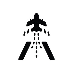 Black solid icon for take off