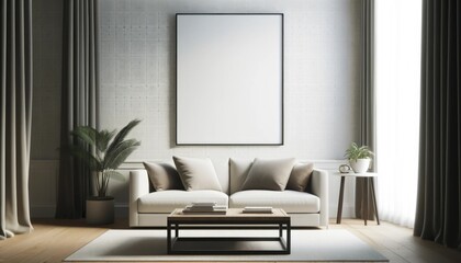 Modern Living Room with Elegant Minimalist Decor.