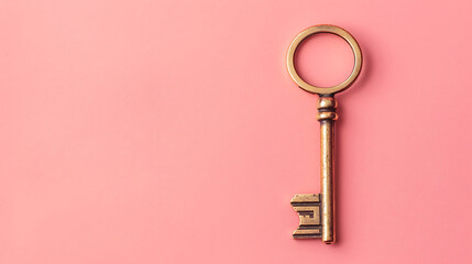 Key, minimal wallpaper, an important symbol that represents the resolution of a problem or the path to success