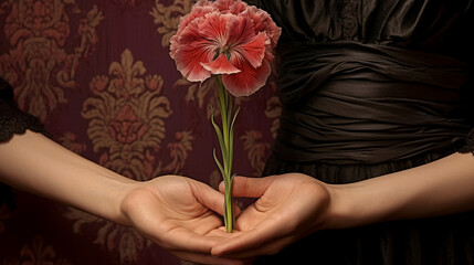 person holding a rose  high definition(hd) photographic creative image