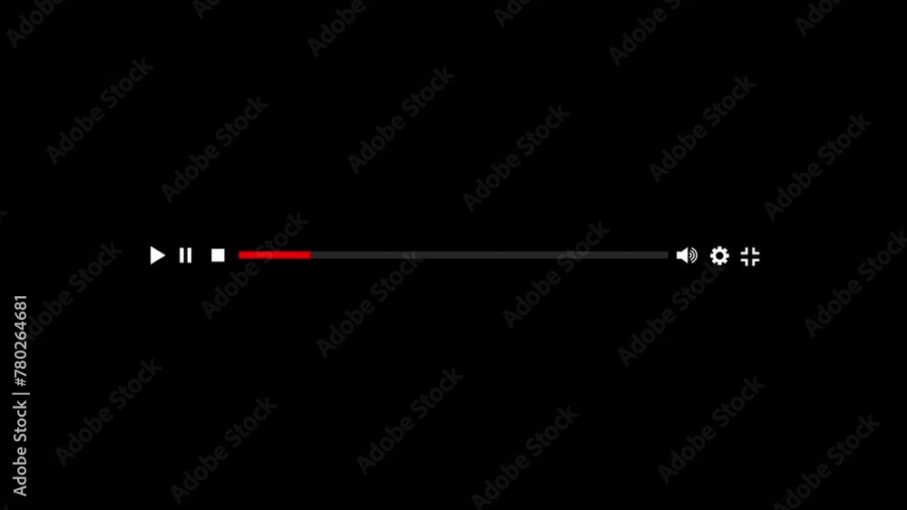 Aufkleber media player template scroll bar button with audio reactor, music timeline or video track player, ti
