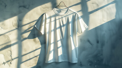 White T-Shirt Hanging on Wall