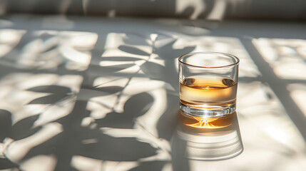 Whiskey Glass on Table
