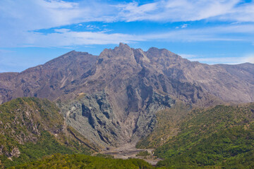 Naklejka na ściany i meble Close up of Mt. Sakurajima summit in Kagoshima prefecture, Kyushu, Japan.