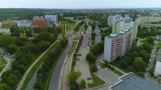 Beautiful House Estate Of Koszalin Krajobraz Osiedle Bloki Aerial View Poland