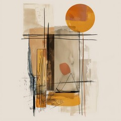 urban element line design , brown warm color