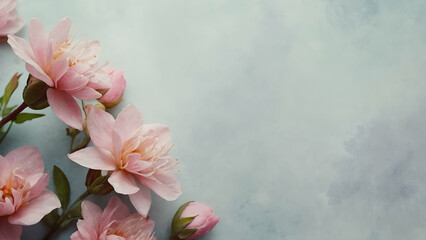 Naklejka na ściany i meble pink flowers with blank background