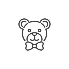 Stuffed bear toy line icon
