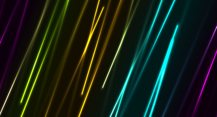 Multicolored neon laser lines abstract futuristic tech background. Technology vector design