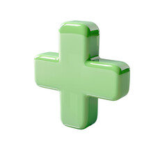 Green cross object on a Transparent Background