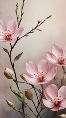 a stunning watercolor blank background featuring delicate pink flowers