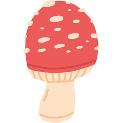 red mushroom hand draw