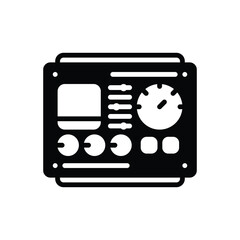 Black solid icon for control panel