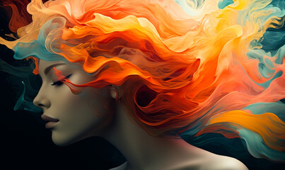 Fiery Muse's Choreography: A Passionate Mind's Dance of Color and Emotion, Transcending Reality
