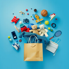 Playful Shopping Concept with Floating Items