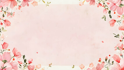 stunning watercolor blank background featuring delicate pink flowers