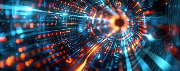 Obraz premium Digital background for tech, AI, data, audio, graphics, and more