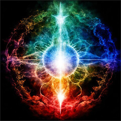 Energy mandala, multi-colored energies.