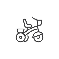 Fototapeta na wymiar Children tricycle line icon