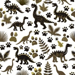 Prehistoric Patterns: A Dinosaur Themed Illustration