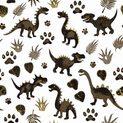 Prehistoric Patterns: A Dinosaur Themed Illustration