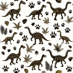 Prehistoric Patterns: A Dinosaur Themed Illustration
