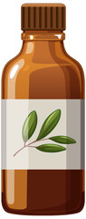 Vector illustration of a brown glass bottle