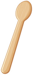 Detailed wooden spoon on a white background