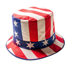 cap and hat with American us flag colors transparent background