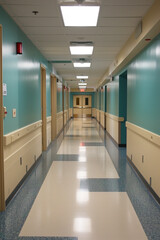 empty hospital hallway interior