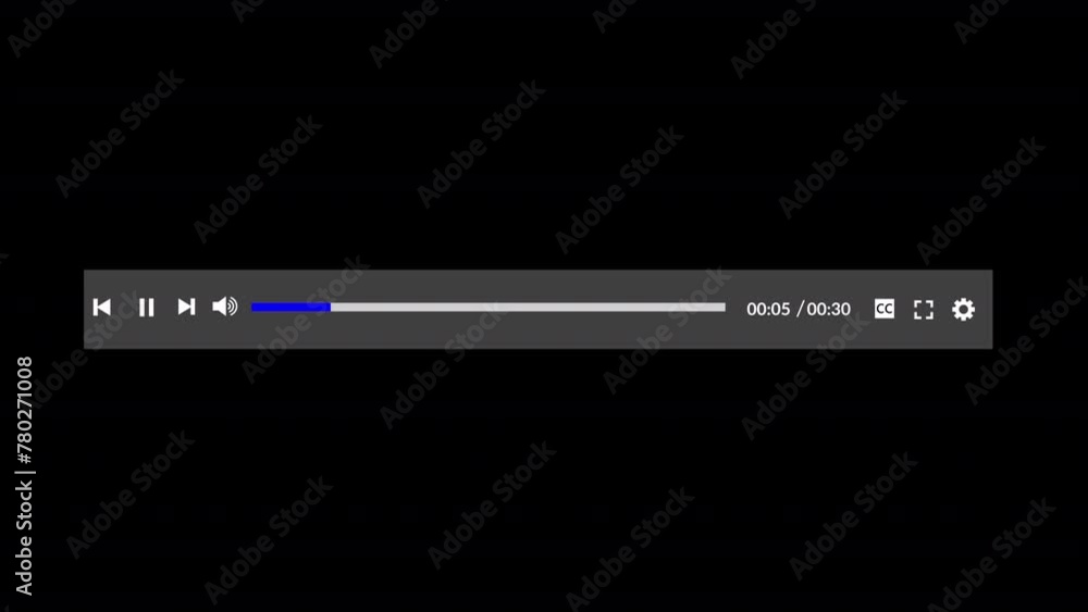 Aufkleber black screen video media player overlay template video progress timeline bar multimedia player templ