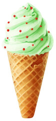 Illustration of Ice Cream on Transparent Background
