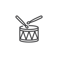 Drum and drumsticks line icon - 780272068