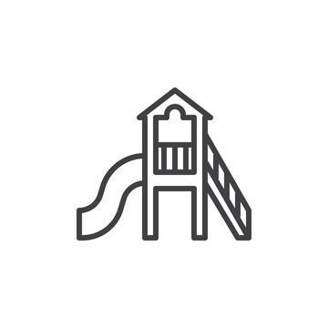 recommend clip art: Playground slide line icon