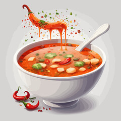 Hot Food And Spicy illustration Design Very Cool