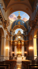 interior of the cathedral of st mary - obrazy, fototapety, plakaty