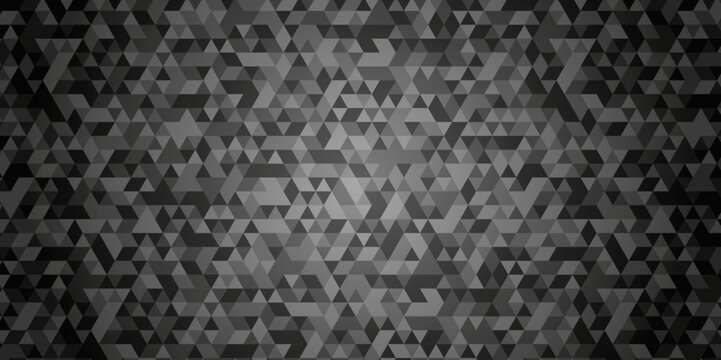 Seamless geometric pattern square shapes low polygon backdrop background. Abstract geometric wall tile and metal cube background triangle wallpaper. Gray and black polygonal background.