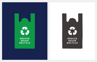 Plastic Bag Recycle Sign Symbol icon vector