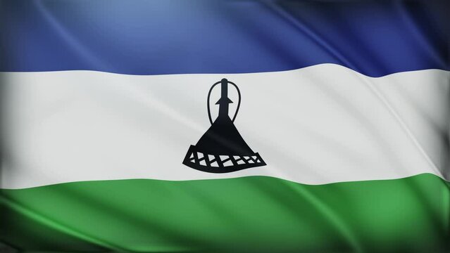 Waving Lesotho flag background
