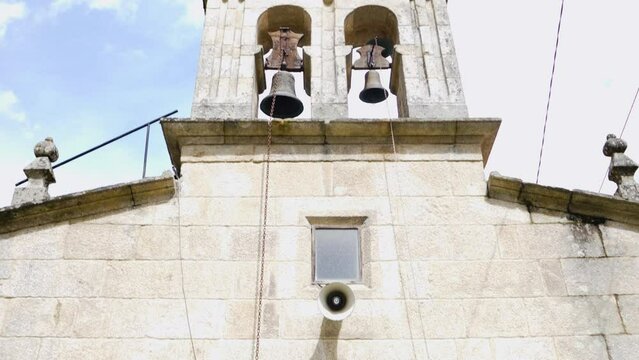 Santa Cruz de Prado church belfry, vilar de barrio, ourense, galicia, spain